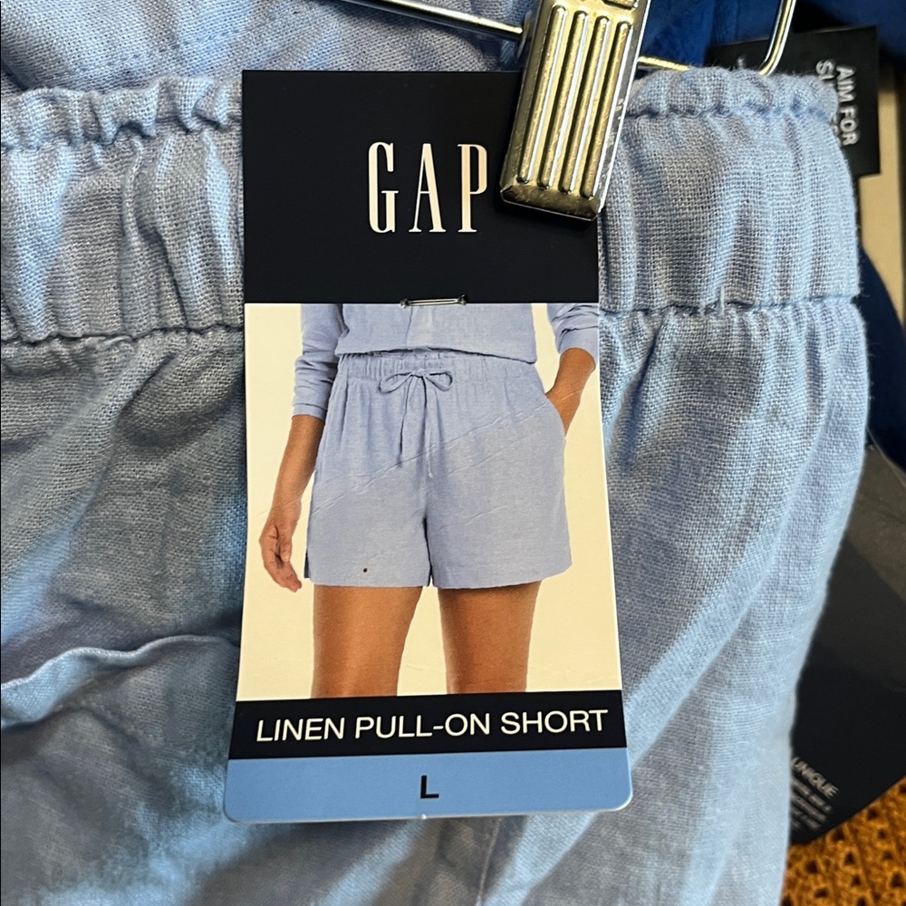 GAP Sky Blue Linen Pull-On Short set